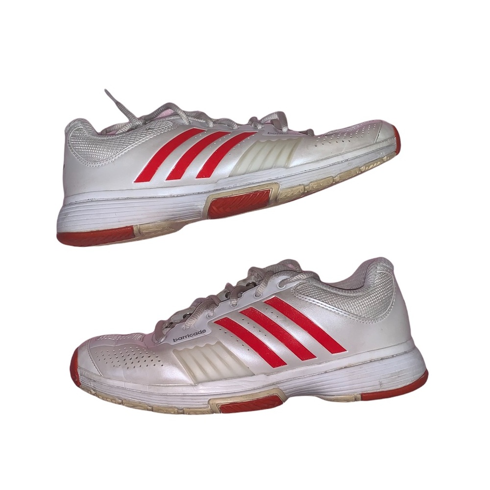 Adidas Barricade Women’s Tennis Court Shoes Sneakers White/Red Size 9